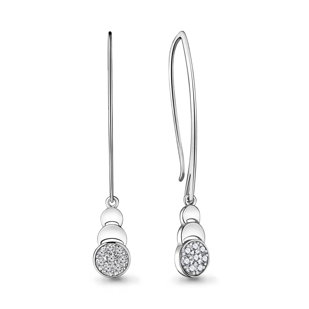 48345А Серьги из Серебра с фианитами