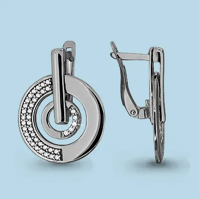 42733А Серьги из Серебра с фианитами
