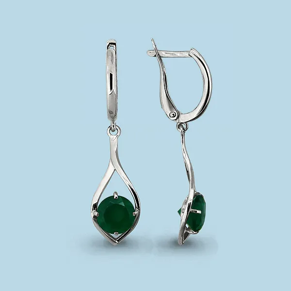 4447909 Серьги из Серебра с агатами