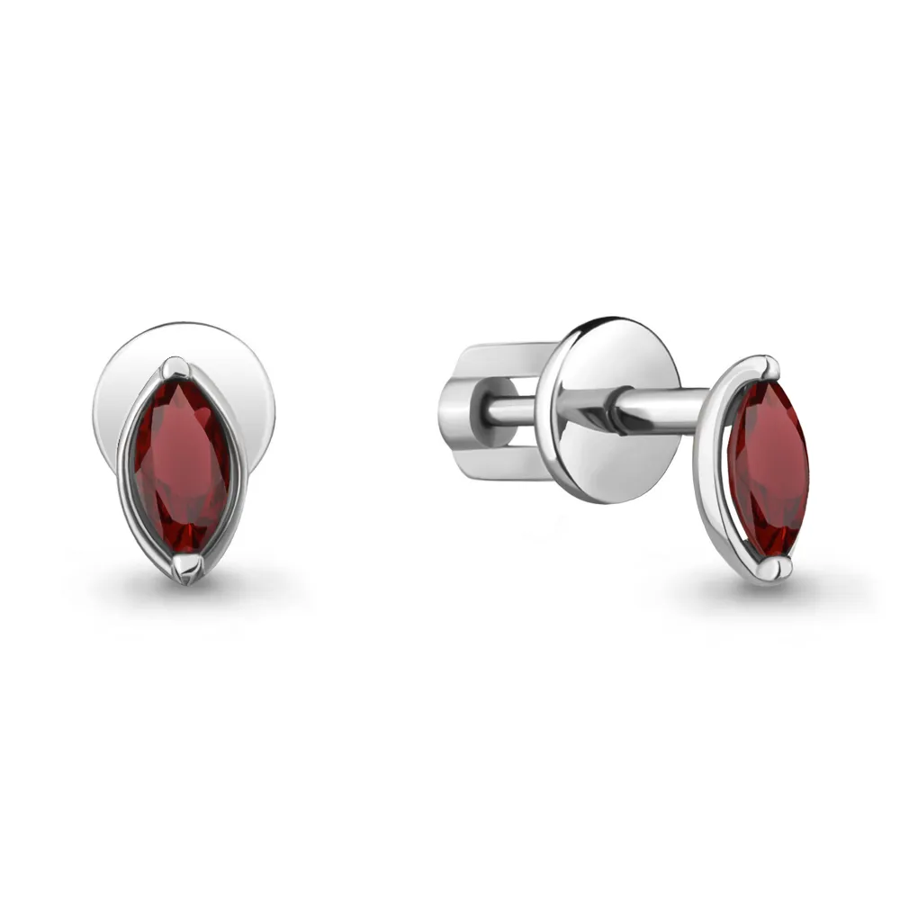 4508903 Серьги из Серебра с гранатами