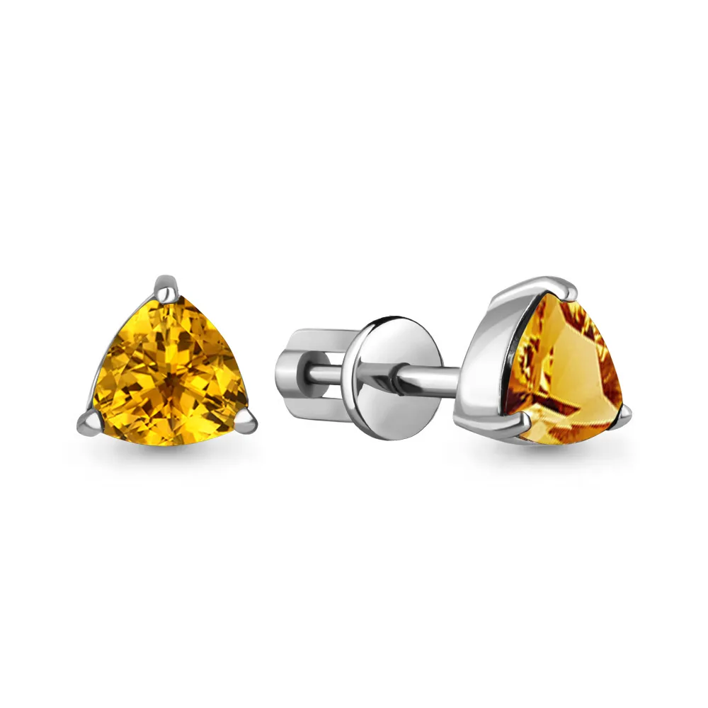 4390106 Серьги из Серебра с цитринами