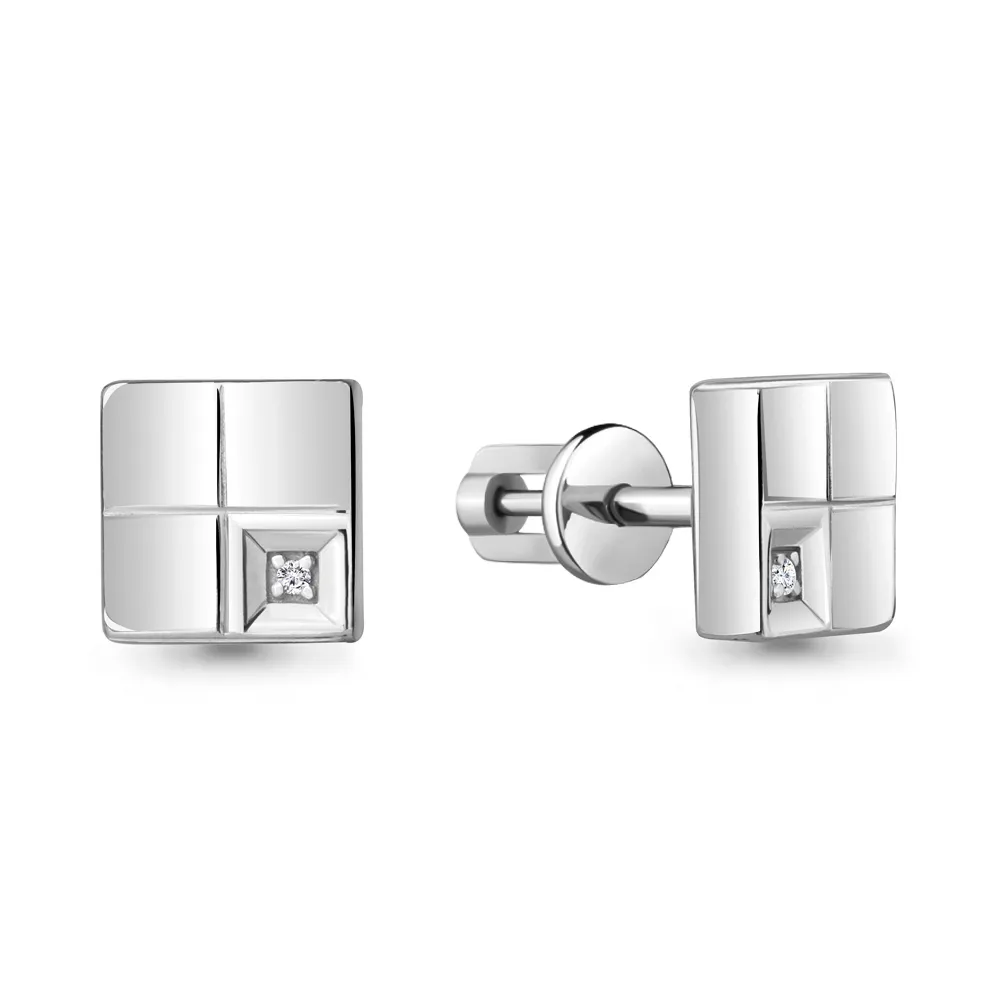 040169 Серьги из Серебра с бриллиантами