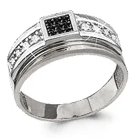 62070Ч Кольцо из Серебра с нанокристаллами, фианитами