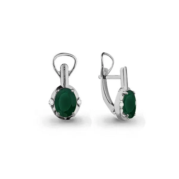4469309 Серьги из Серебра с агатами, фианитами