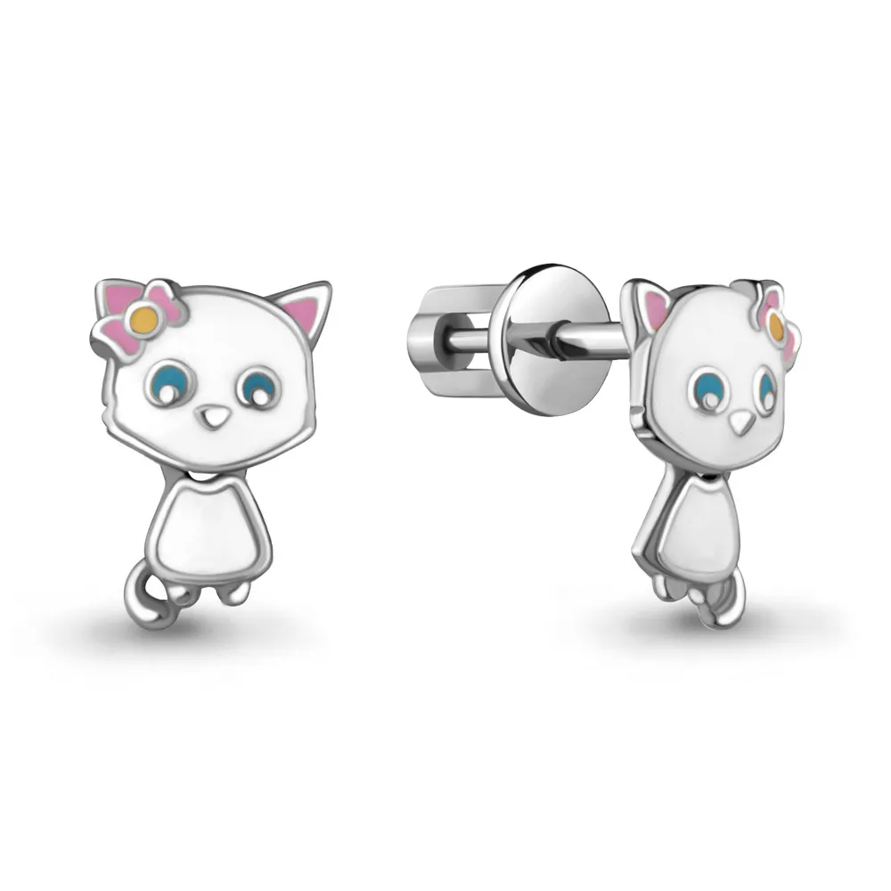 33341 Серьги из Серебра с эмалью из коллекции "Happy"