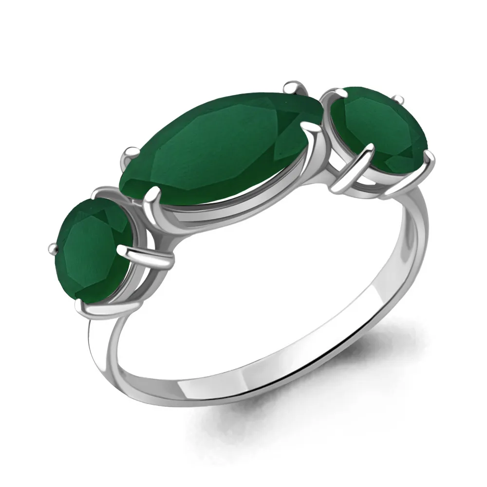 6559209 Кольцо из Серебра с агатами