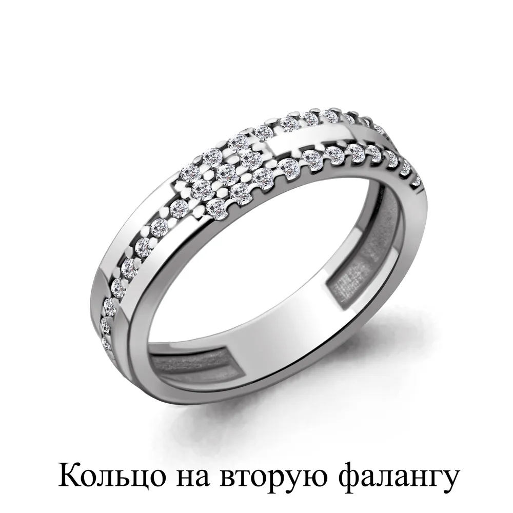 67506А Кольцо из Серебра с фианитами из коллекции "Foxy"