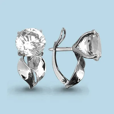 44043 Серьги из Серебра с фианитами