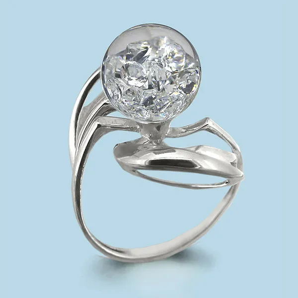 64413 Кольцо из Серебра с стеклом из коллекции "French ball"
