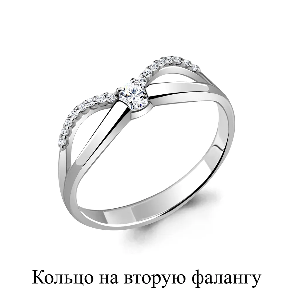 67513А Кольцо из Серебра с фианитами из коллекции "Foxy"