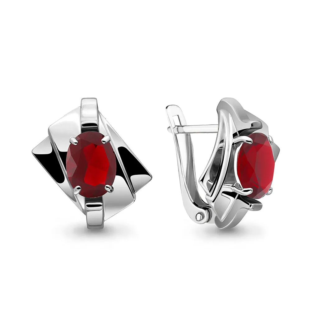 4492703 Серьги из Серебра с гранатами из коллекции "Maxima"