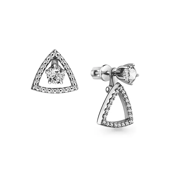 46017А Серьги из Серебра с фианитами