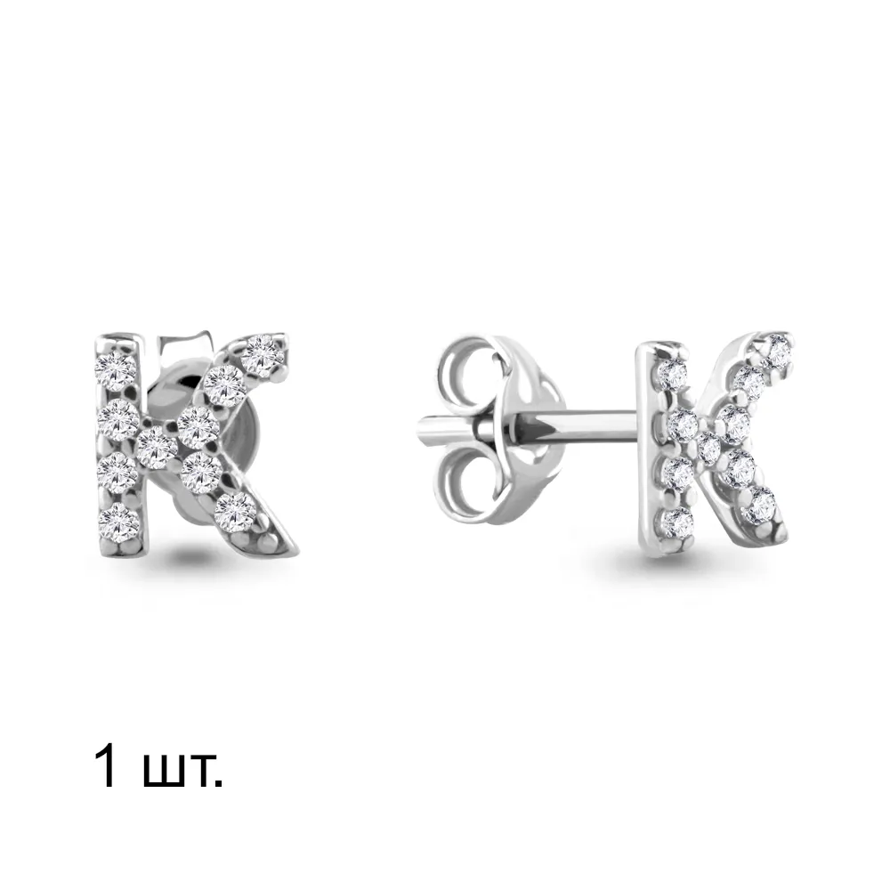 46557А Серьга из Серебра с фианитами