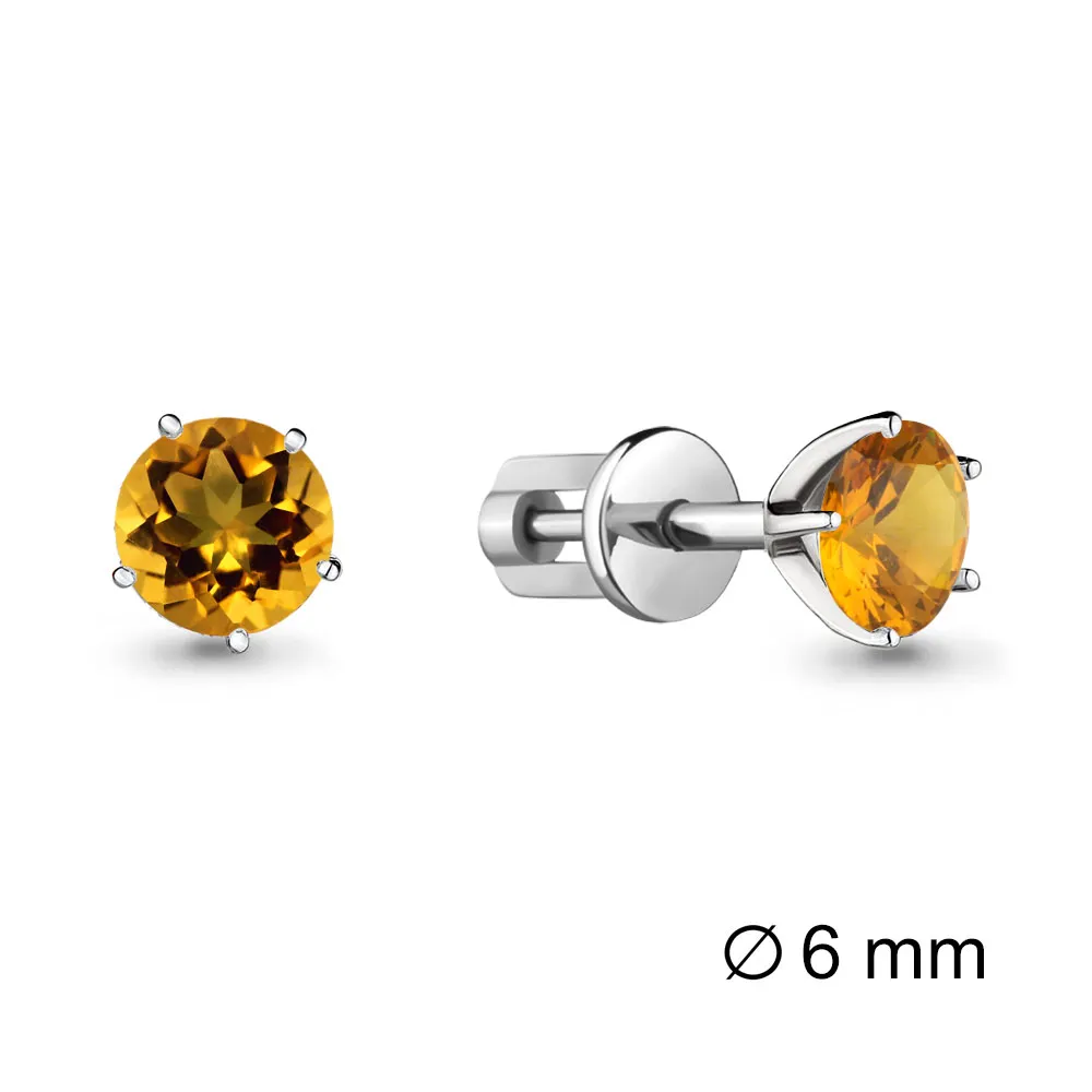 4403806 Серьги из Серебра с цитринами