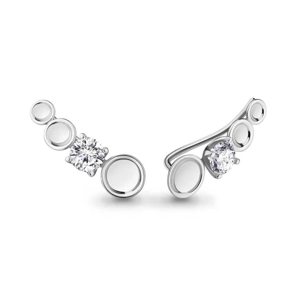 49110А Серьги из Серебра с фианитами