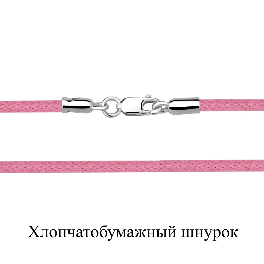 71373Ш Колье из Серебра с шнуром хлопчатобумажным