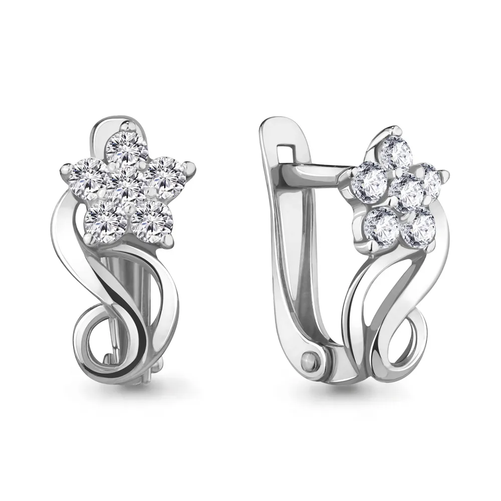45372А Серьги из Серебра с фианитами