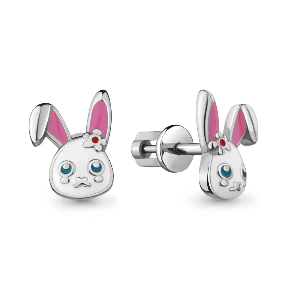 33340 Серьги из Серебра с эмалью из коллекции "Happy"