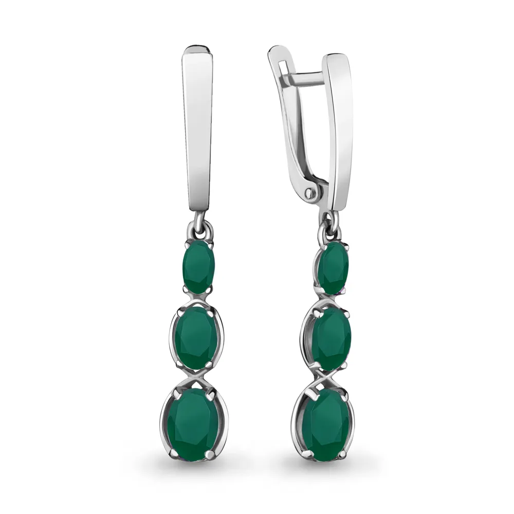 4730009 Серьги из Серебра с агатами