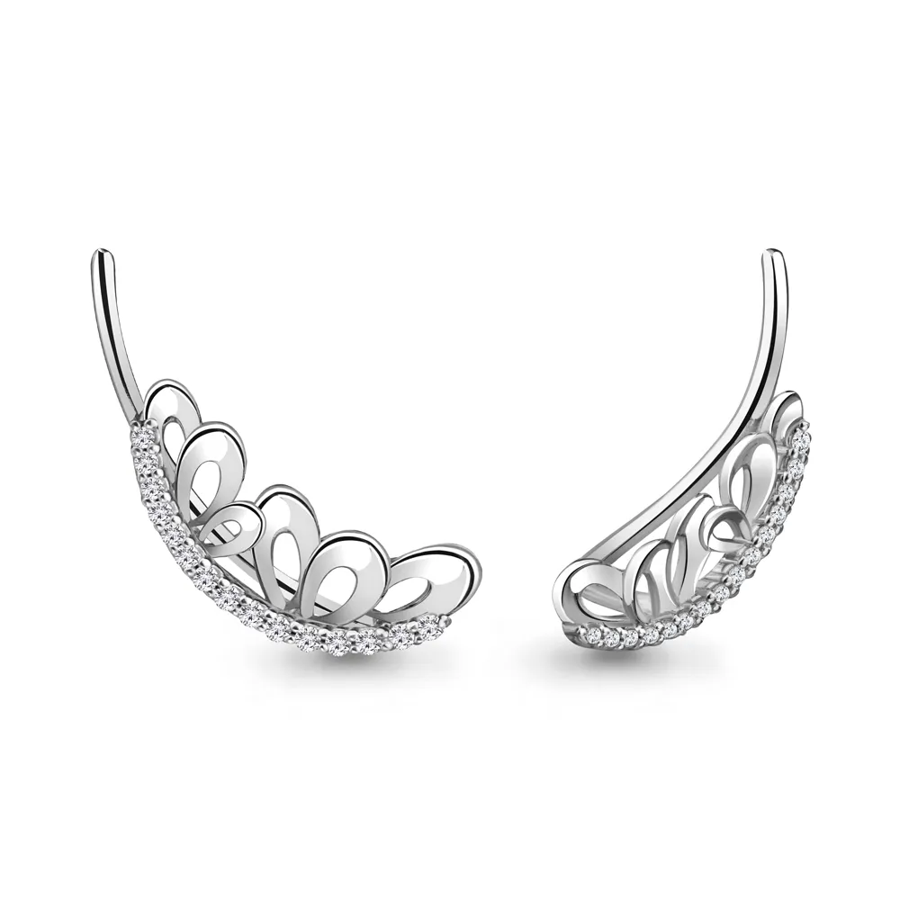 41281А Серьги из Серебра с фианитами