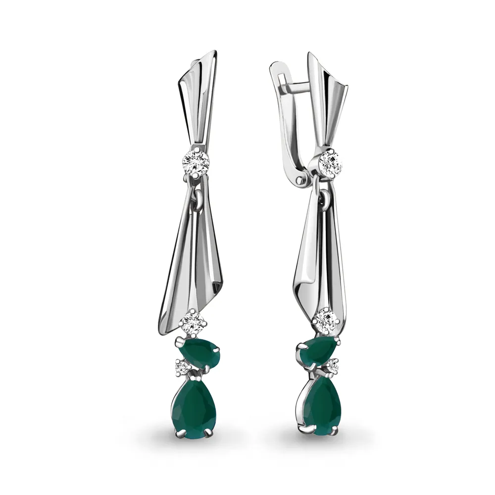 4725909 Серьги из Серебра с фианитами