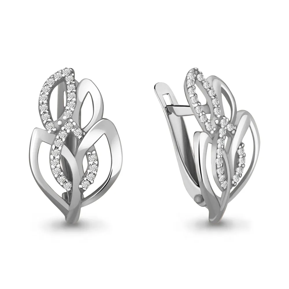 42503А Серьги из Серебра с фианитами