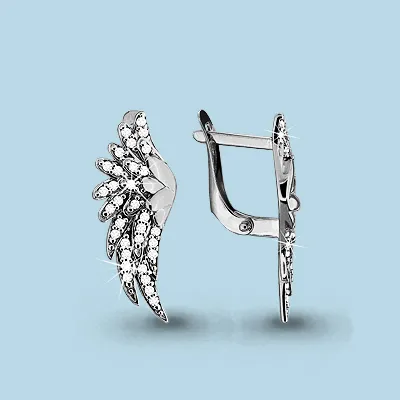 42686А Серьги из Серебра с фианитами