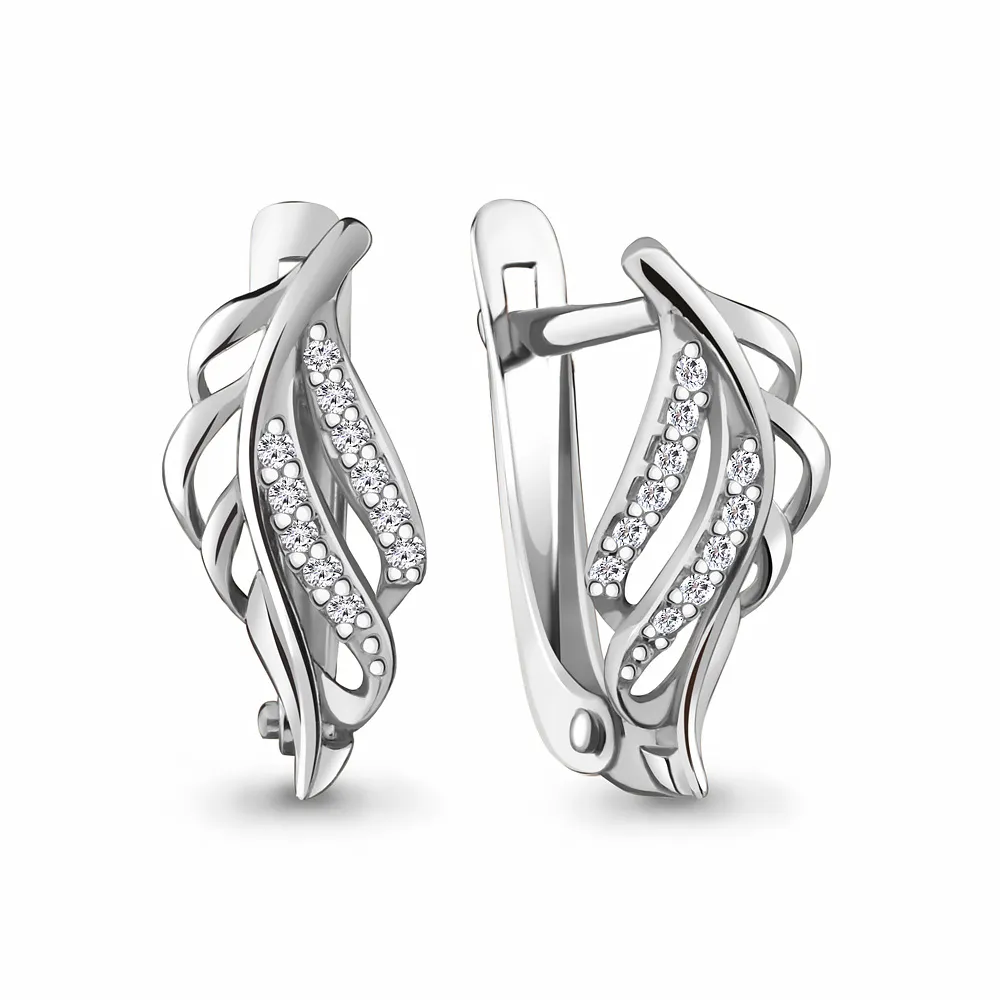 45914А Серьги из Серебра с фианитами