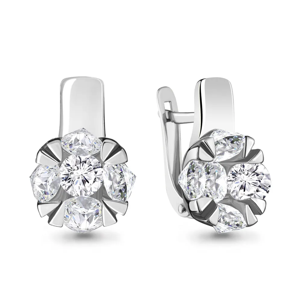 48063А Серьги из Серебра с фианитами из коллекции "Supreme"