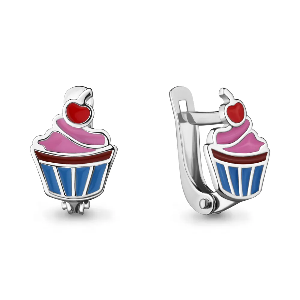 33135 Серьги из Серебра с эмалью из коллекции "Happy"