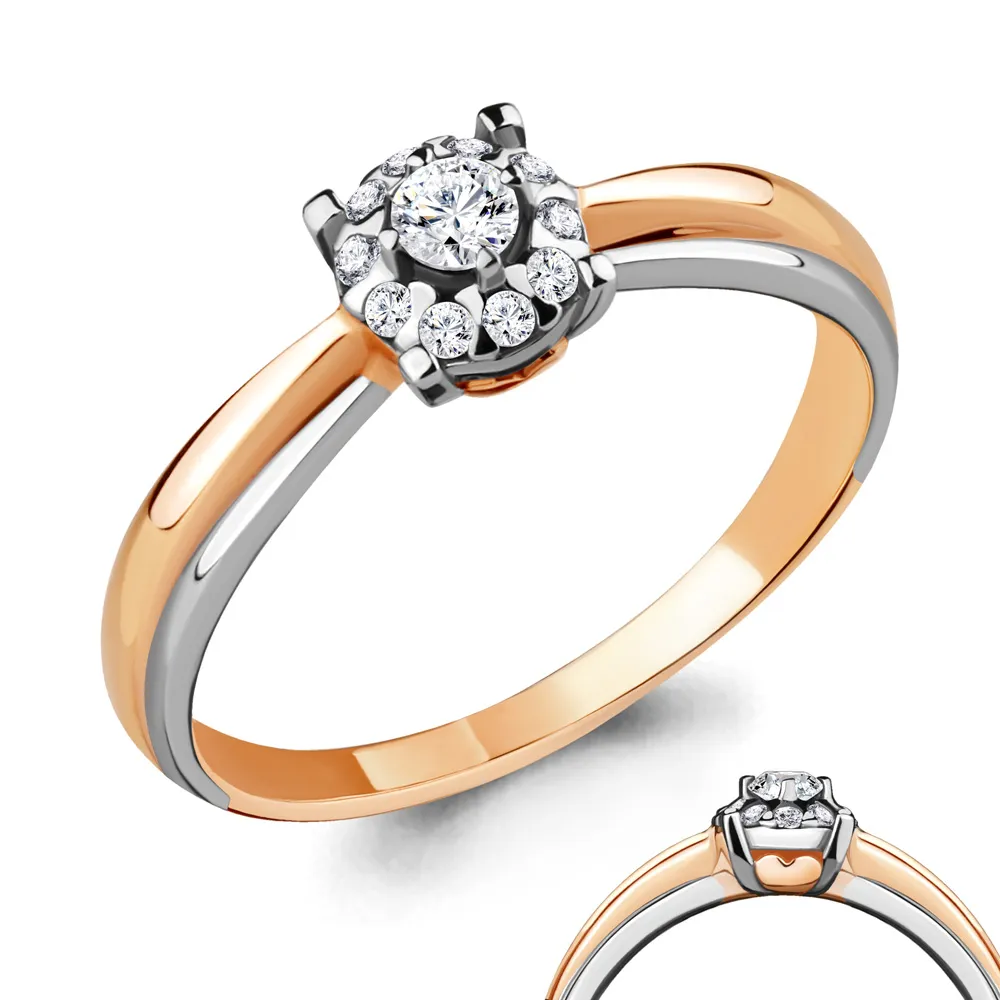 963705Ак Кольцо из Золота с бриллиантами из коллекции "Elegance"