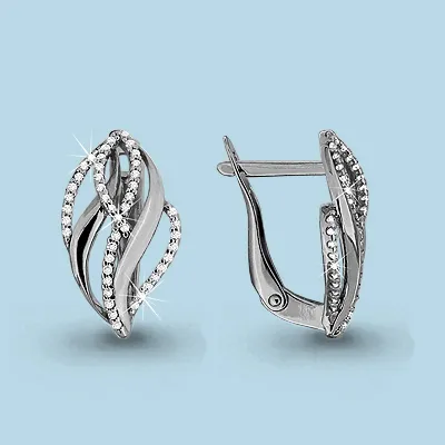 42708А Серьги из Серебра с фианитами