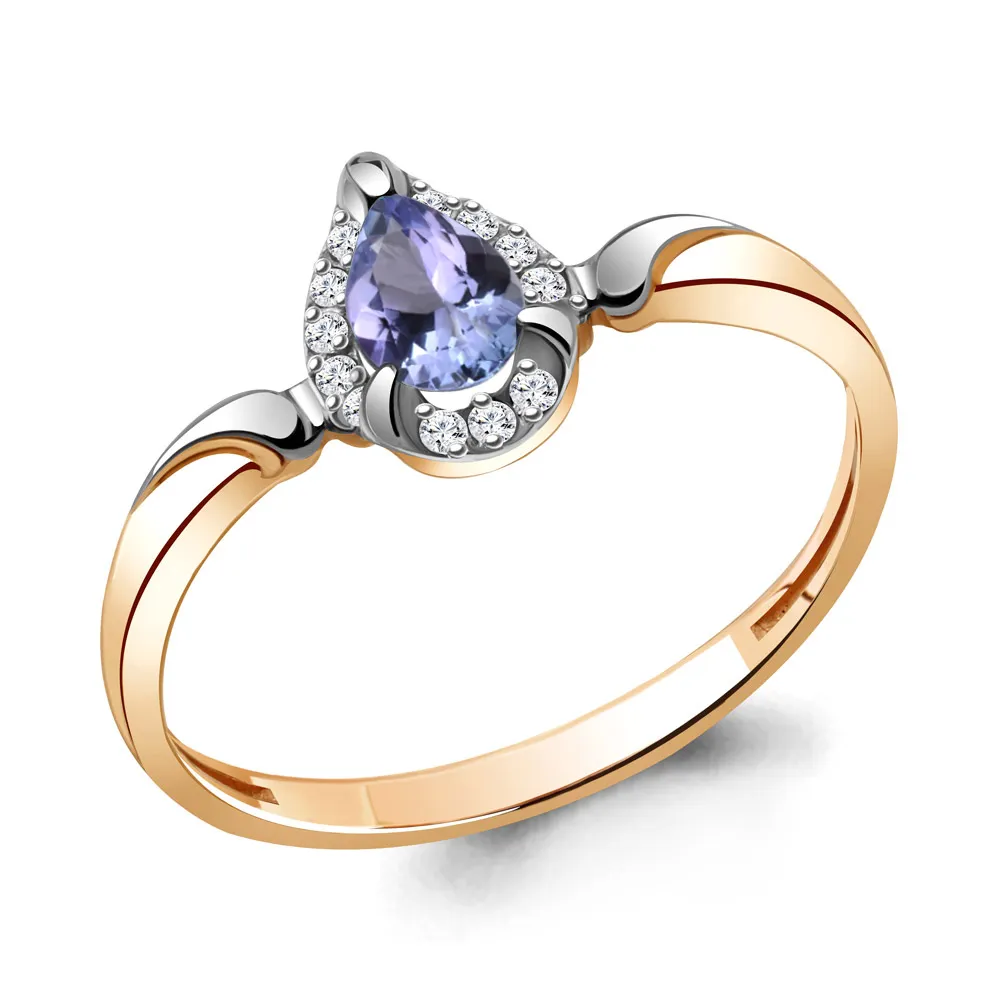 963967к Кольцо из Золота с бриллиантами, танзанитом из коллекции "Breeze"