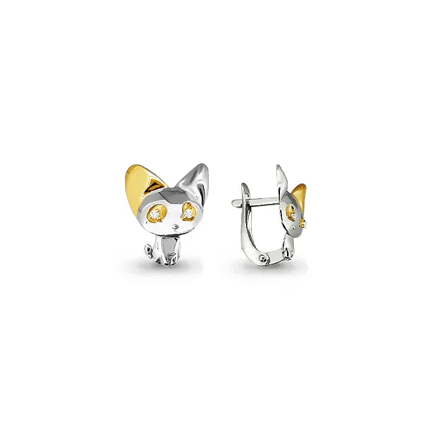 45340А Серьги из Серебра с фианитами из коллекции "Happy"