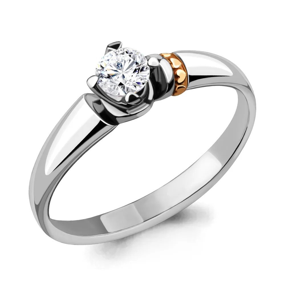 963676к Кольцо из Золота с бриллиантом из коллекции "Elegance"