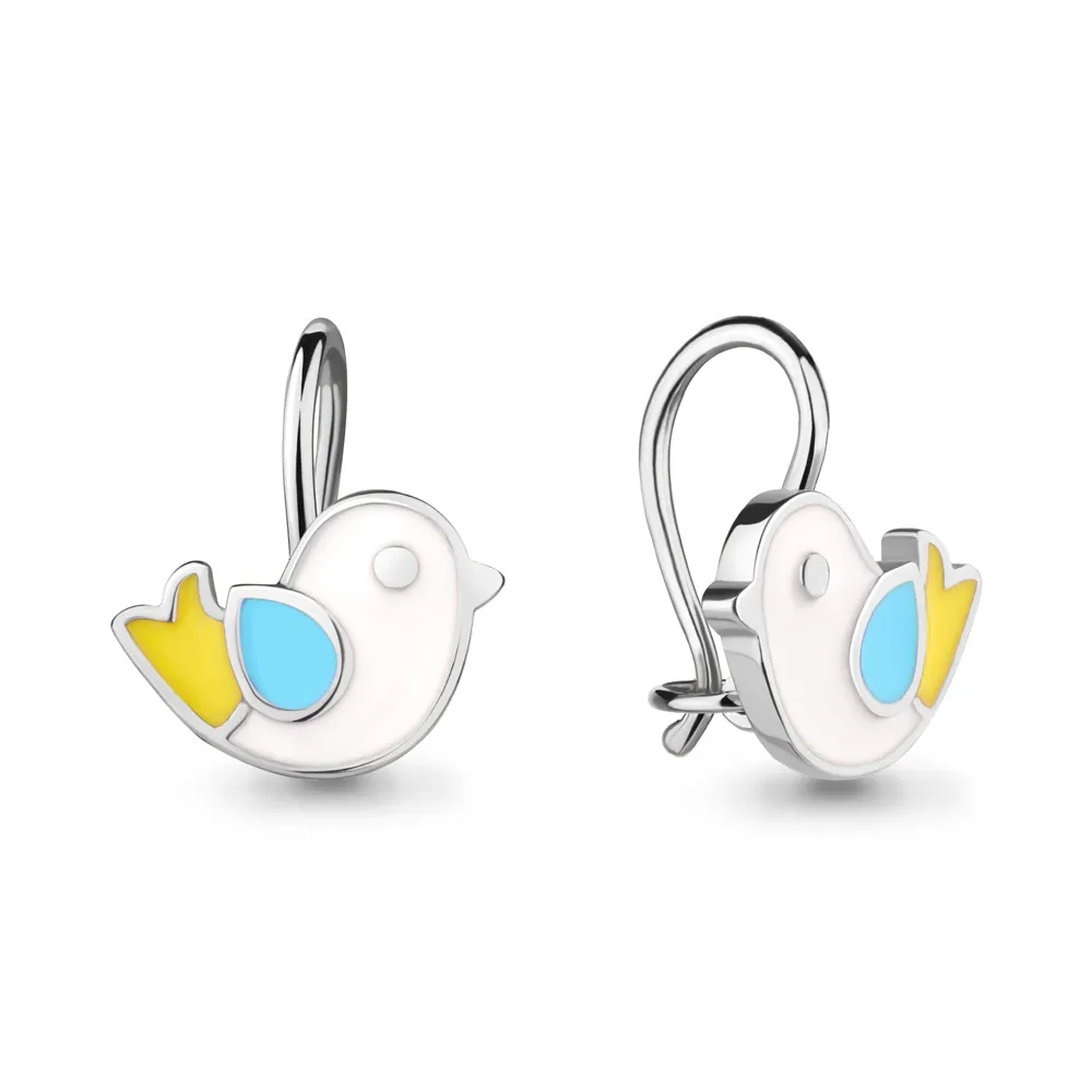 34018 Серьги из Серебра с эмалью из коллекции "Happy"