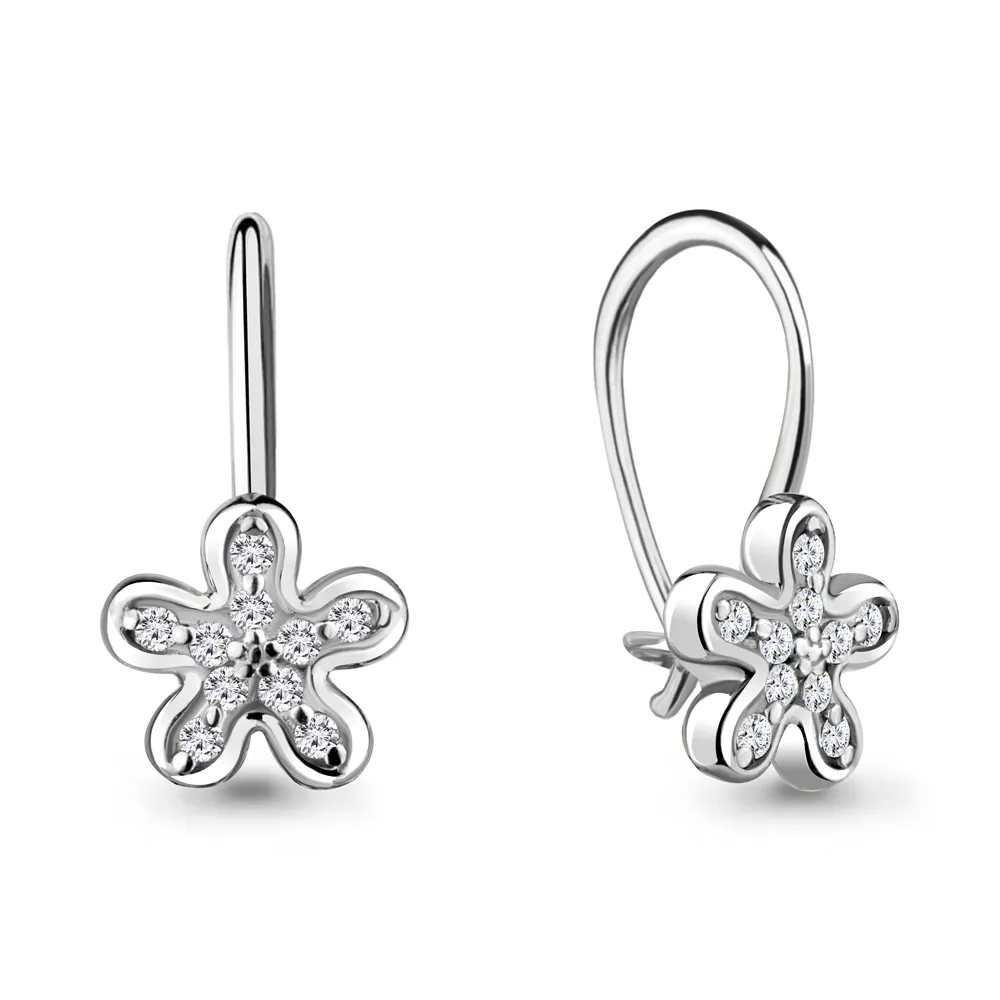 45056А Серьги из Серебра с фианитами из коллекции "Happy"
