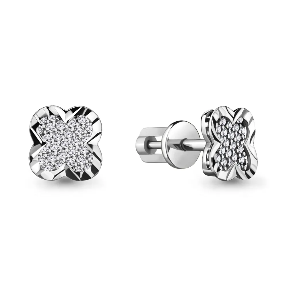41651А Серьги из Серебра с фианитами