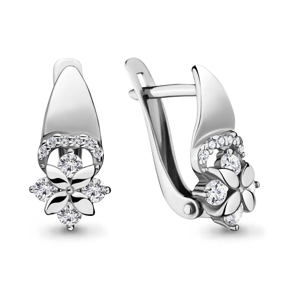 46639А Серьги из Серебра с фианитами