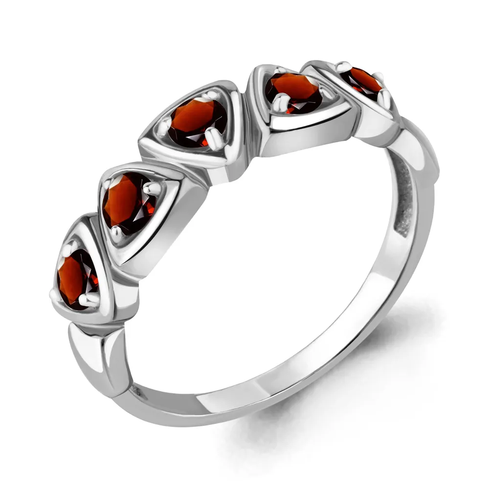 6909303 Кольцо из Серебра с гранатами
