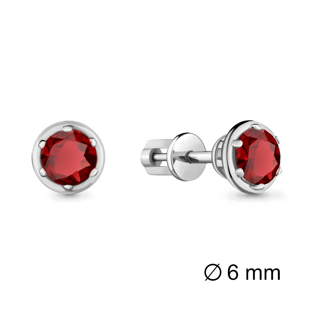 4407403 Серьги из Серебра с гранатами