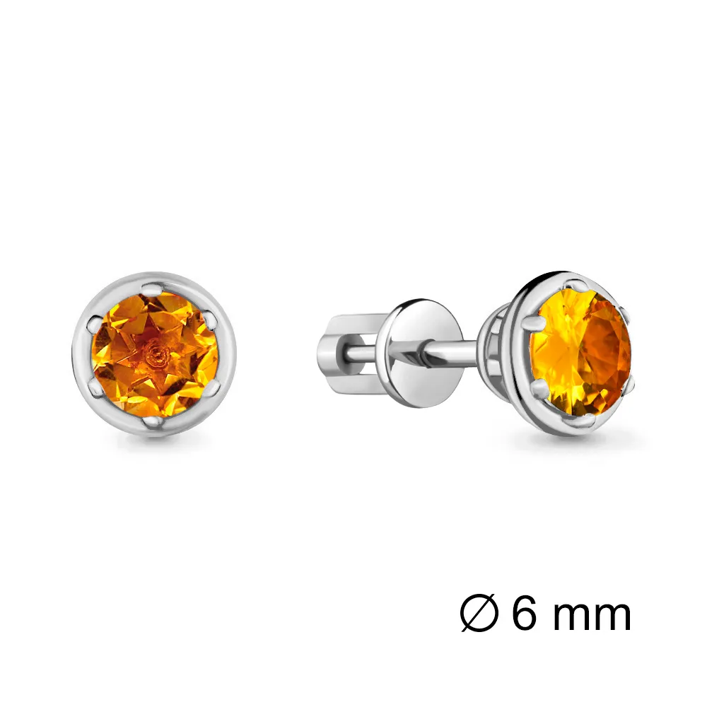 4407406 Серьги из Серебра с цитринами