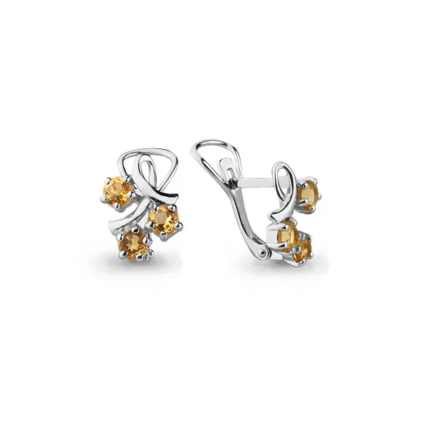4476706 Серьги из Серебра с цитринами