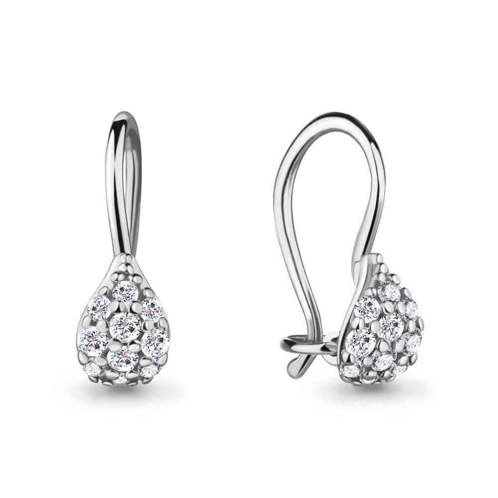 40975А Серьги из Серебра с фианитами из коллекции "Happy"