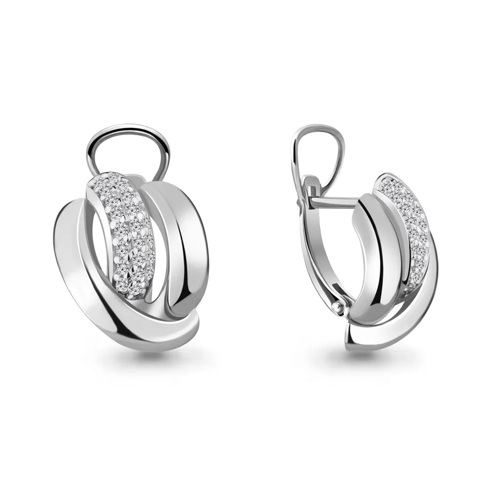 41773А Серьги из Серебра с фианитами