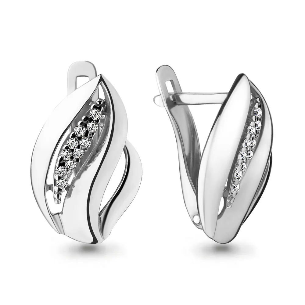 42136А Серьги из Серебра с фианитами