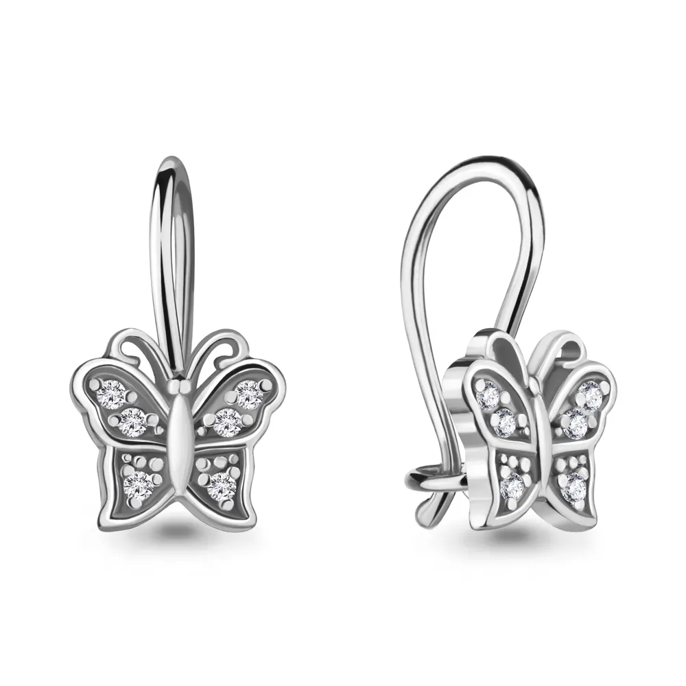 45046А Серьги из Серебра с фианитами из коллекции "Happy"