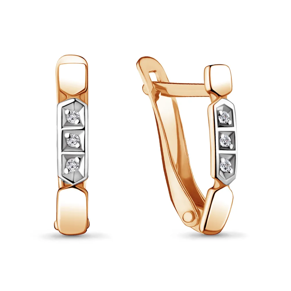 942570к Серьги из Золота с бриллиантами из коллекции "Fan glam"