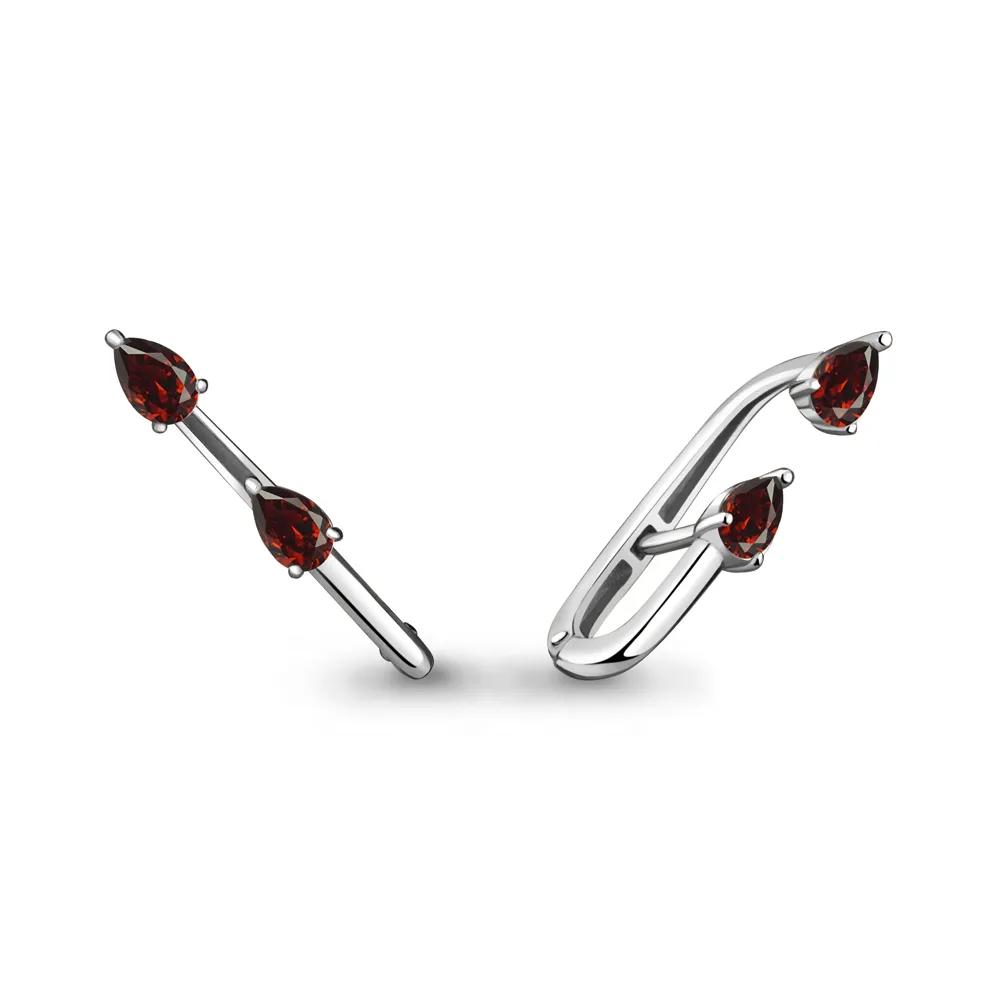 4822603 Серьги из Серебра с гранатами