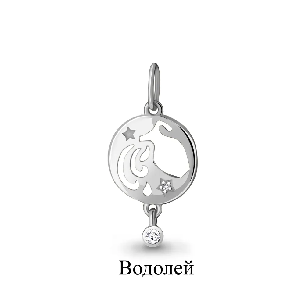 23200А Подвеска из Серебра с фианитами из коллекции "Гороскоп"